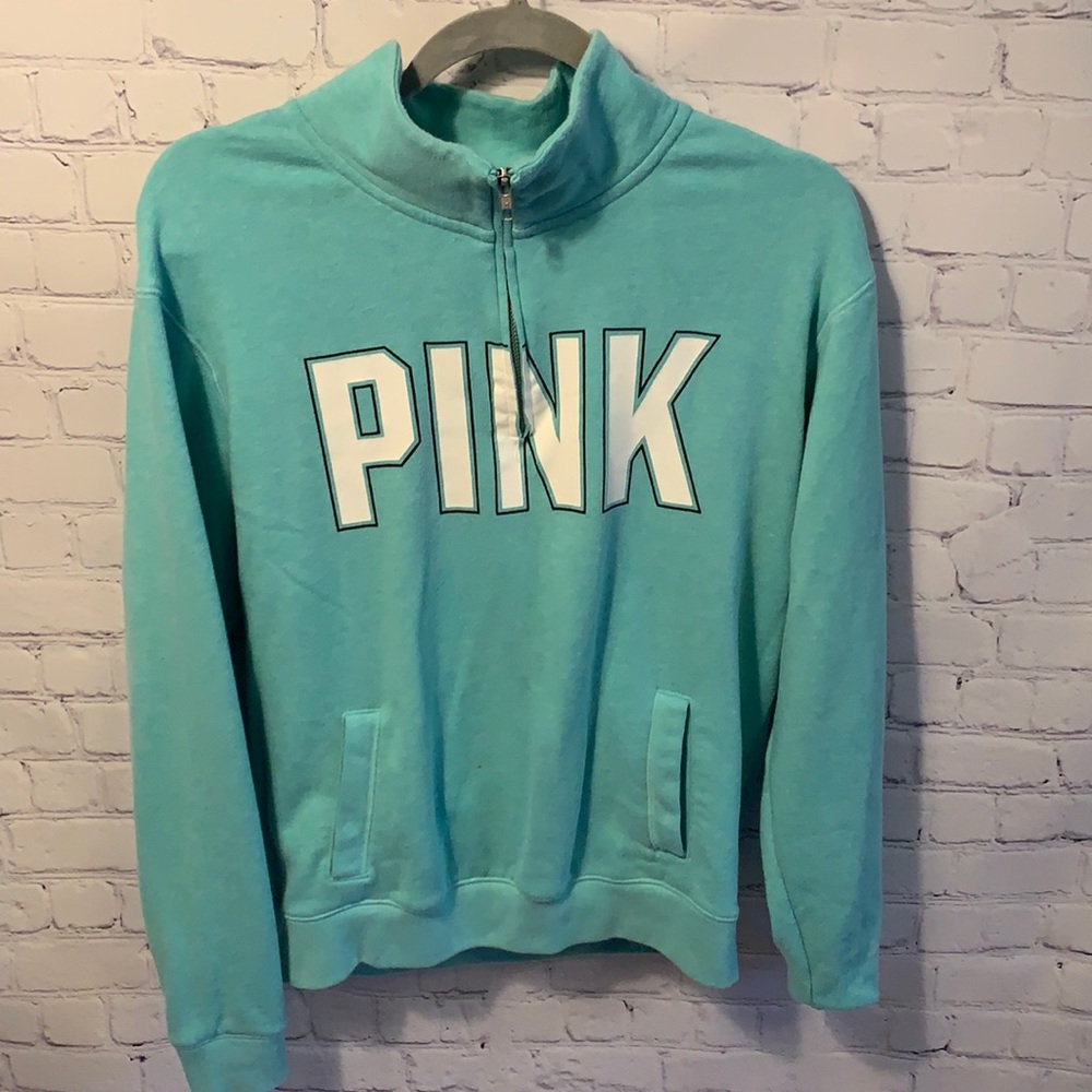 PINK light blue sweater with collar and pockets